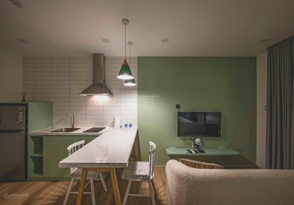 Modern Studio with Designer Interior in Green Tones
