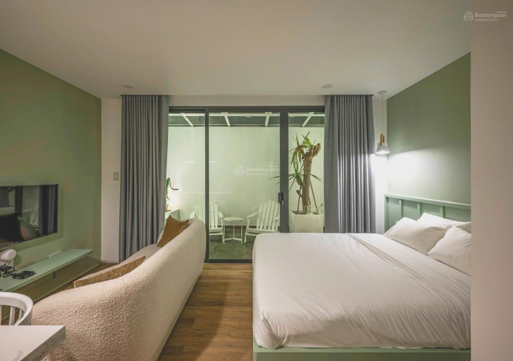 Modern Studio with Designer Interior in Green Tones