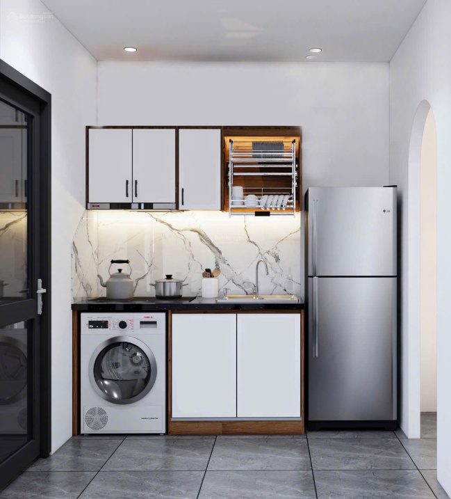 Modern Studio Apartment with Built-in Kitchen