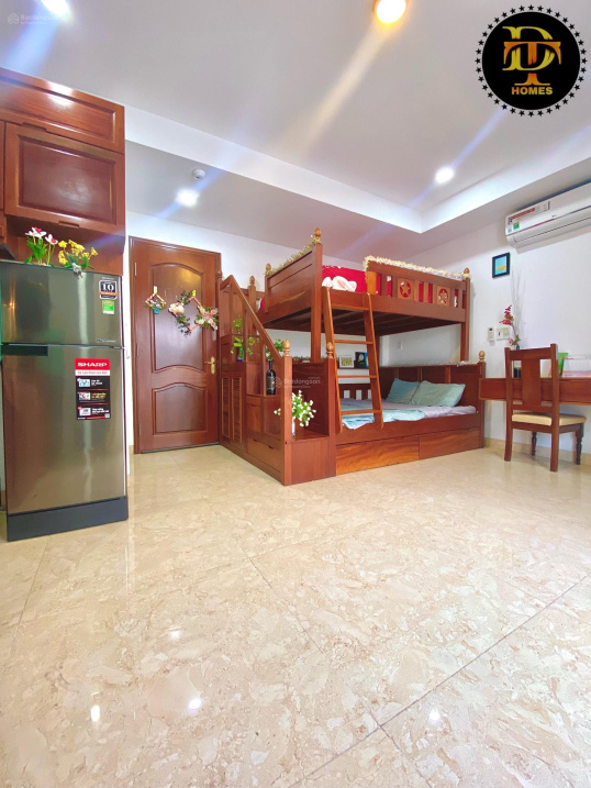 Fully Furnished Studio with Modern Wooden Bunk Beds