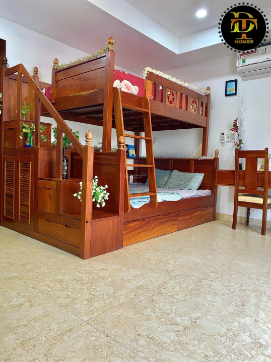Fully Furnished Studio with Modern Wooden Bunk Beds