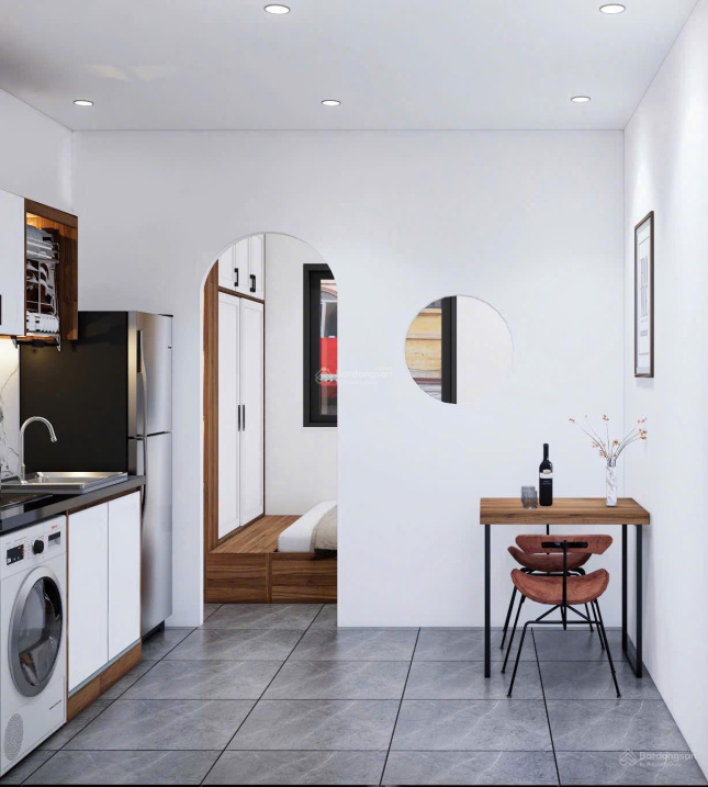 Modern Studio Apartment with Built-in Kitchen