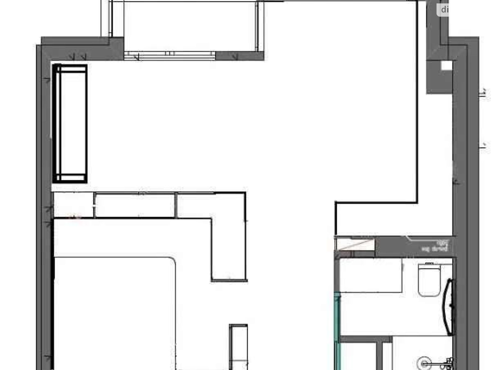 2-Room Apartment in Parkland Residential Complex, Ready for Occupancy