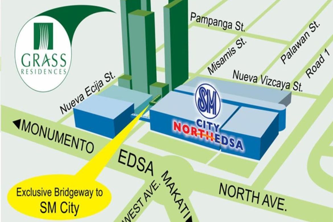 Толық жабдықталған бір бөлмелі пәтер Grass Residences-те