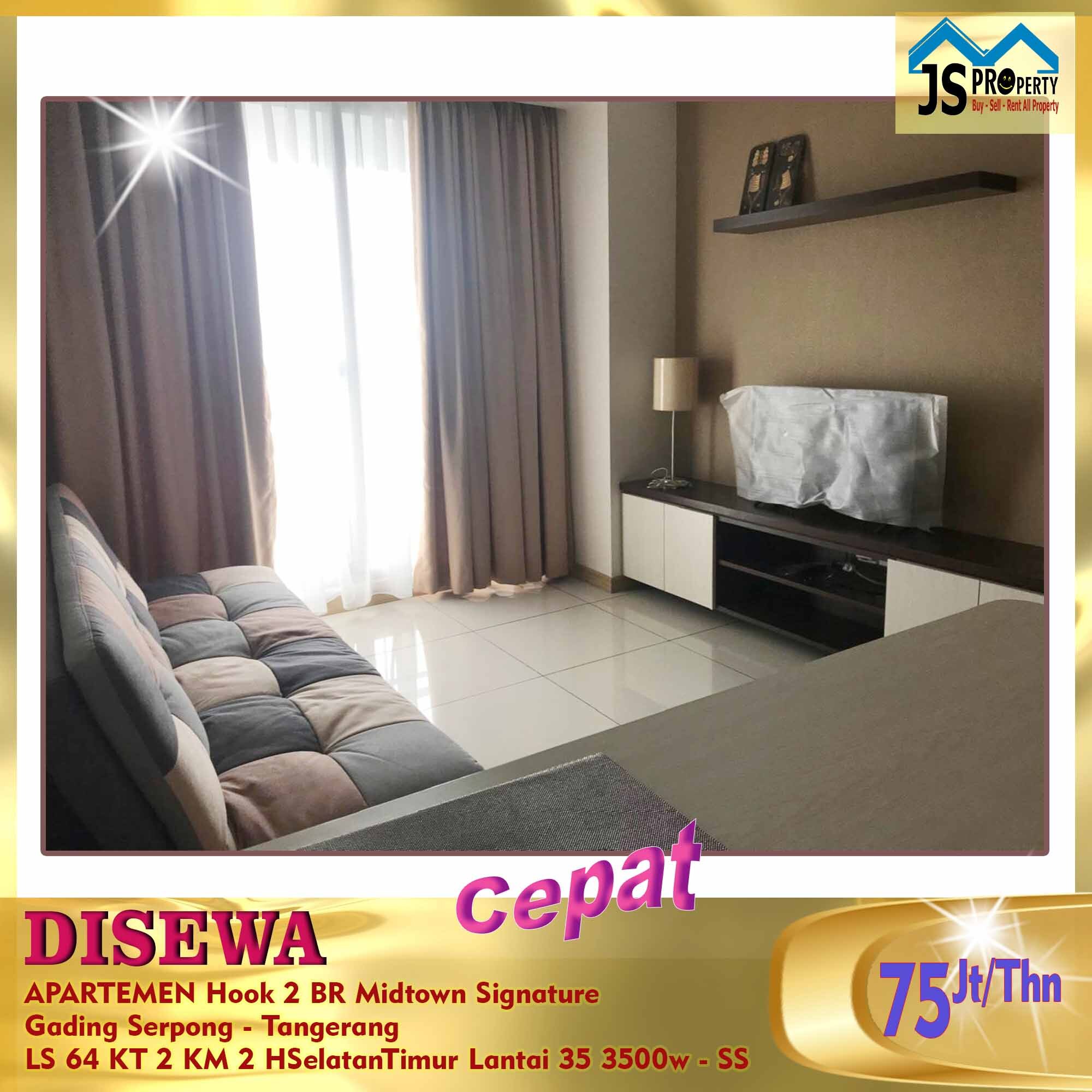 Furnished 2BR Hook Apartment Near Summarecon Mall