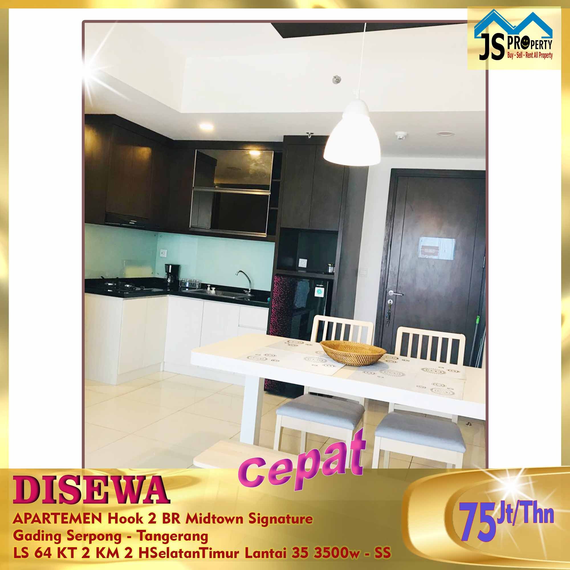 Furnished 2BR Hook Apartment Near Summarecon Mall