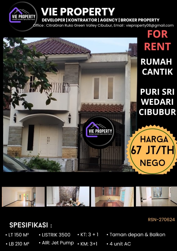 Modern Two-Story House Near Mall in Cibubur