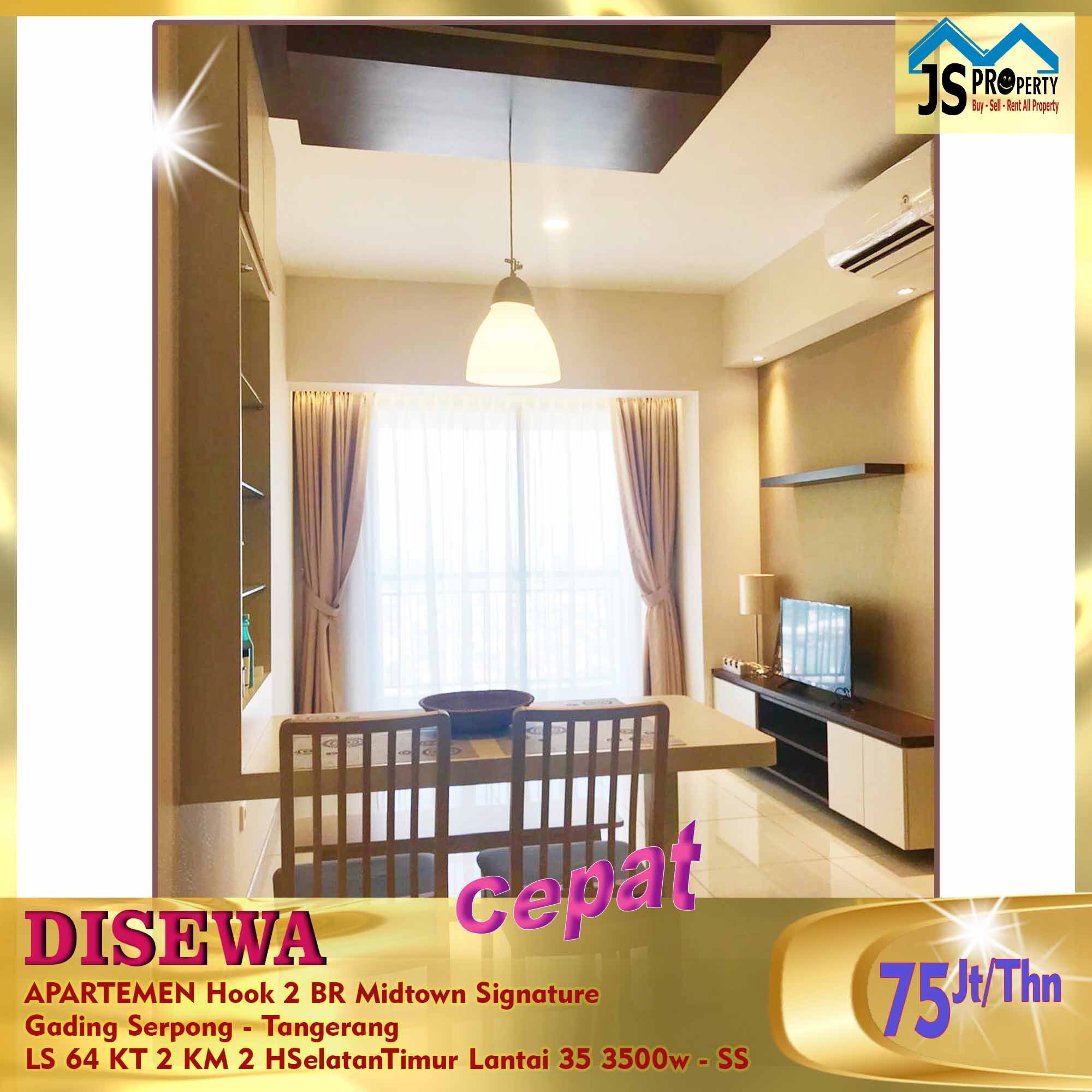 Furnished 2BR Hook Apartment Near Summarecon Mall