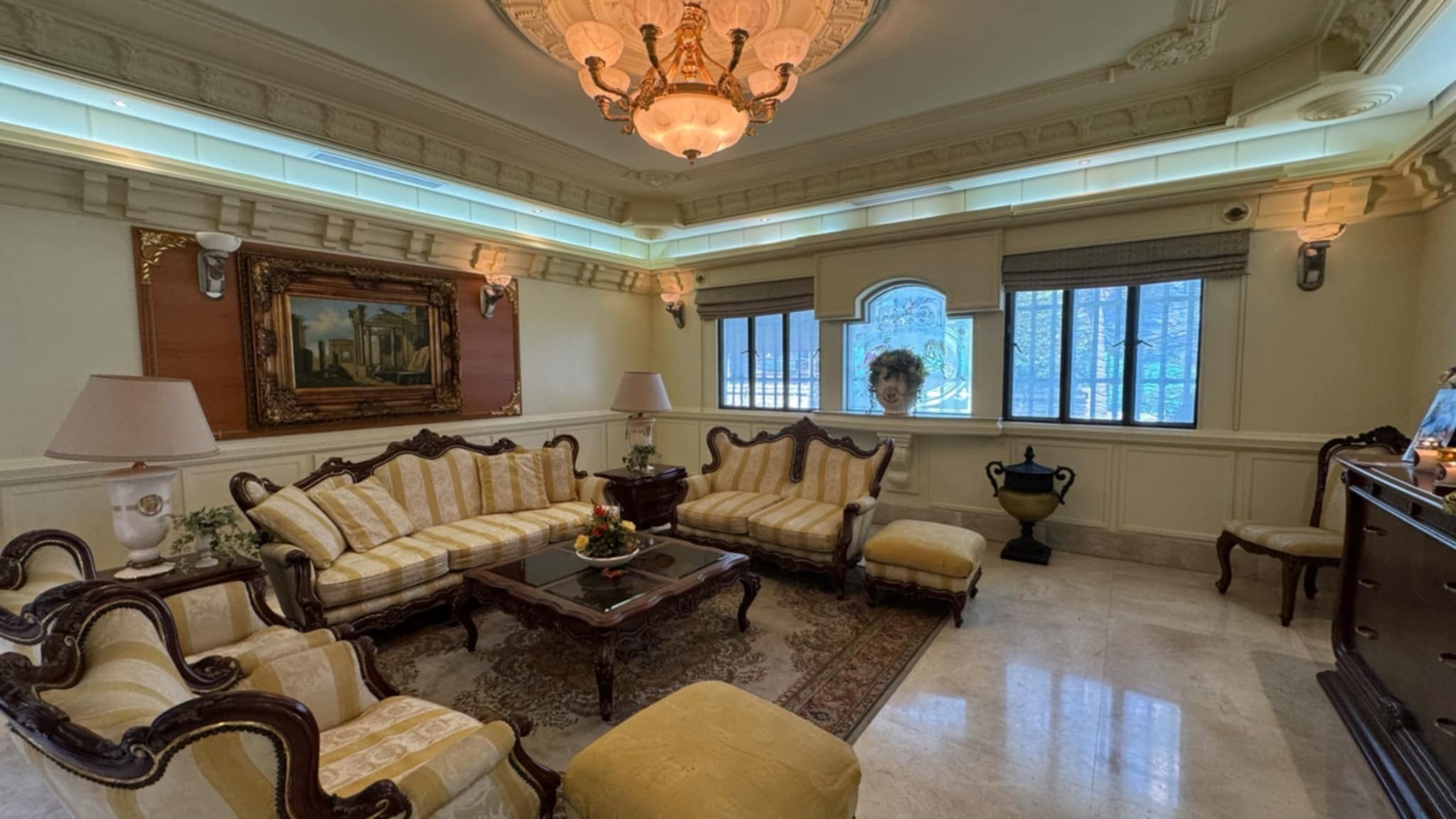 Furnished House in Alabang Hills Village, 4 Bedrooms, Luxurious Neoclassical Design