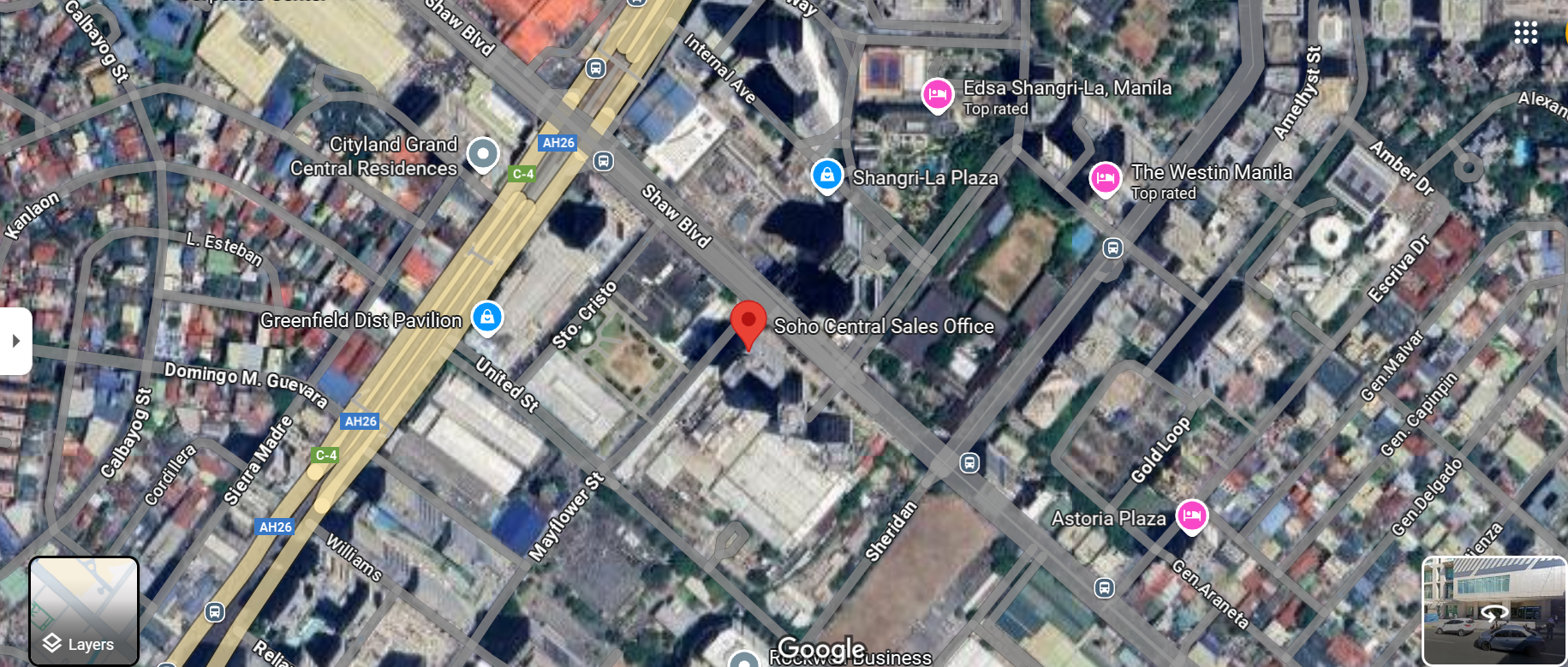 Shangri-La Plaza сауда орталығының қарсысындағы 2 жатқа бөлмелі пәтер