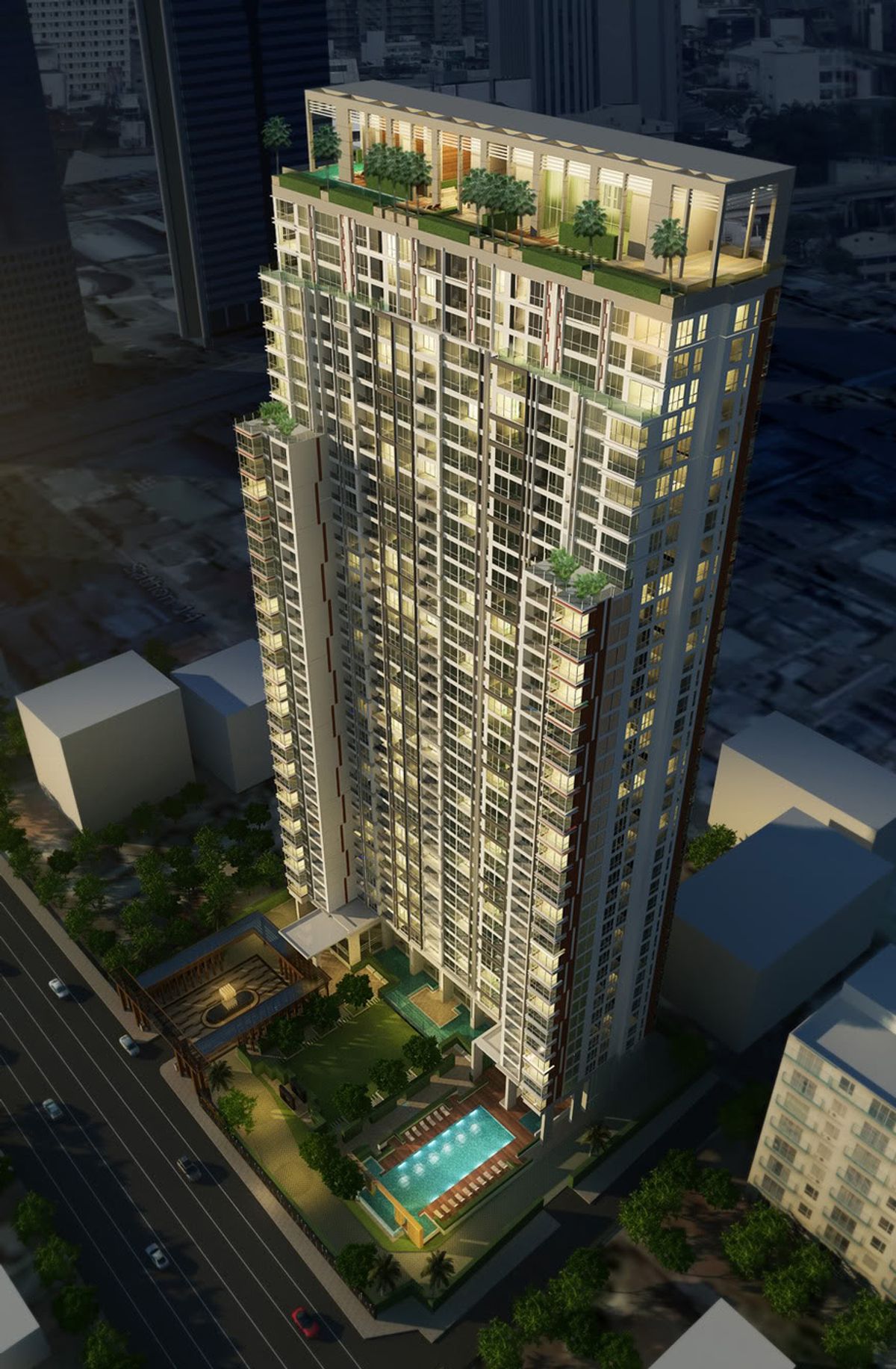Luxury High-Rise Apartment near BTS Stations with Amenities