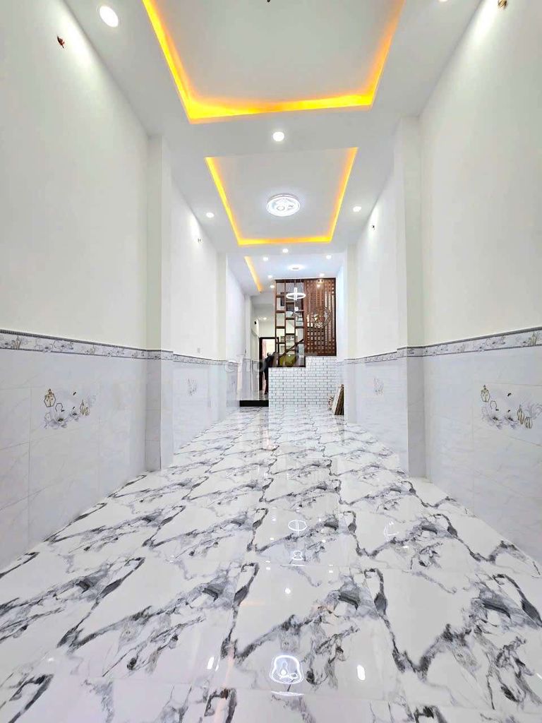 Modern Two-Story House with Marble Hallway