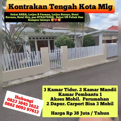 Central Malang Rental Property Near Campus and Hospitals