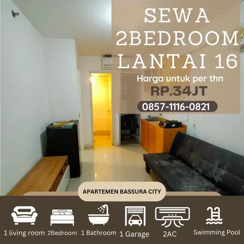 2 Bedroom Apartment at Bassura City, Tower C, Floor 16
