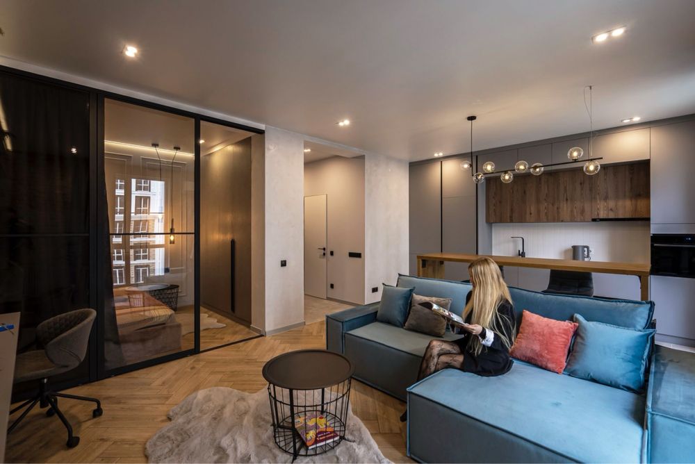 Дизайнерская квартира 42м² с видом на фонтан в здании Manchester