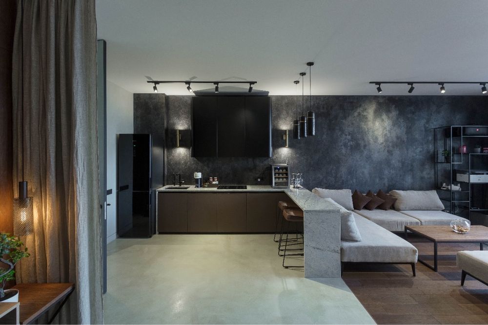 Stylish Studio Apartment with Panoramic Windows in Chkalov Complex