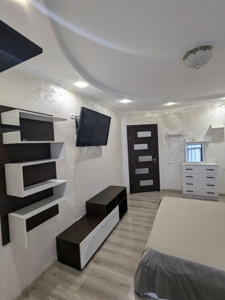 Modern 1-bedroom apartment in Pasichna district with city and mountain view