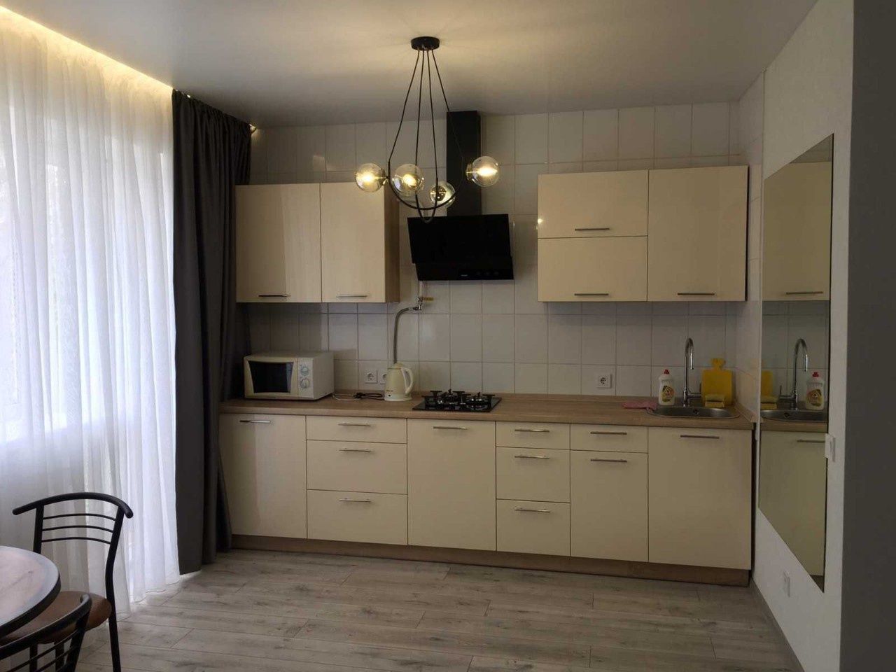One-room studio apartment with euro renovation