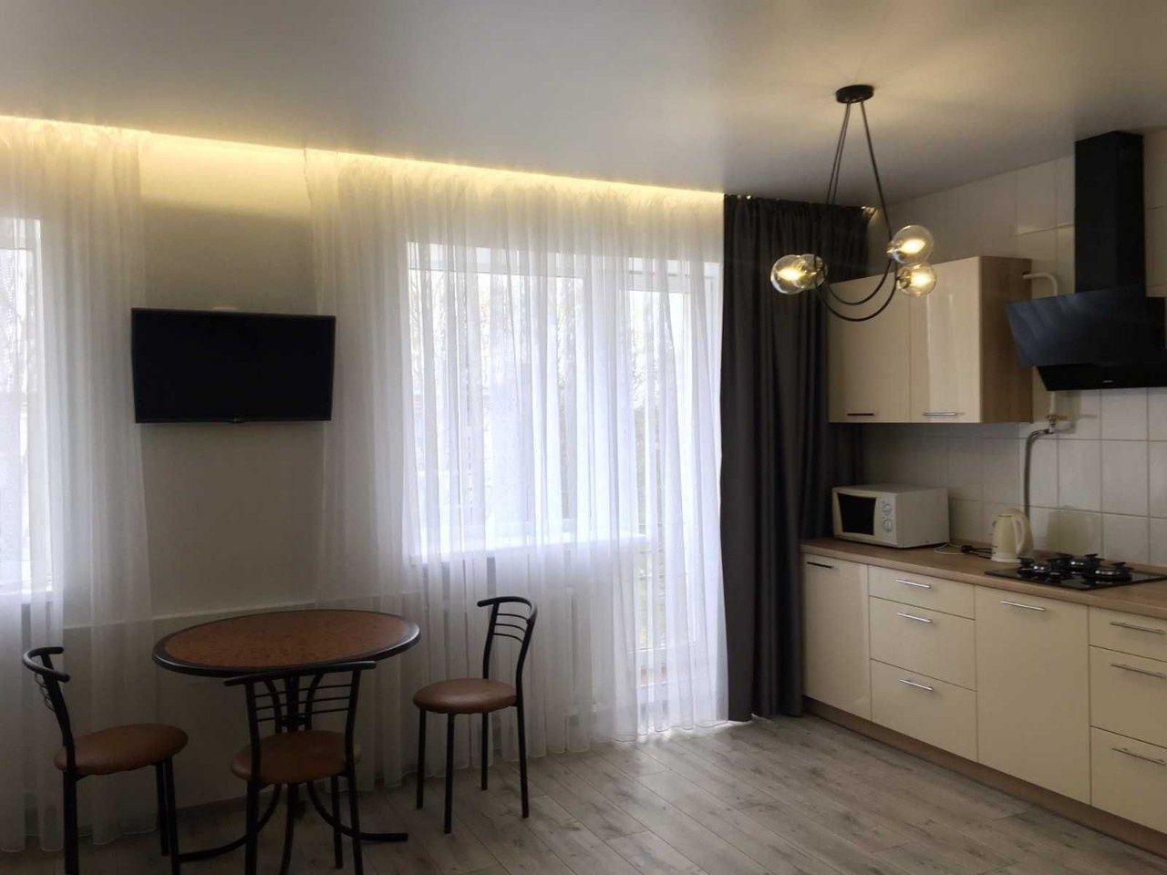 One-room studio apartment with euro renovation