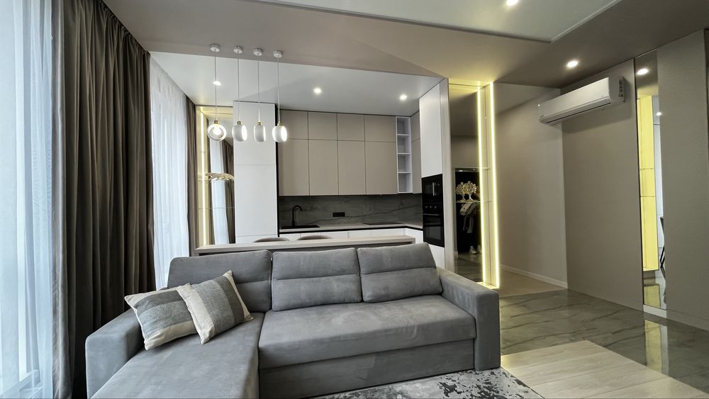 Spacious 2-room apartment with kitchen studio in Parus City complex