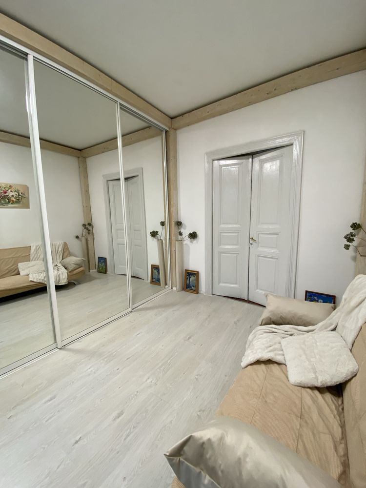 Two-room apartment with designer renovation, gas heating, and fireplace