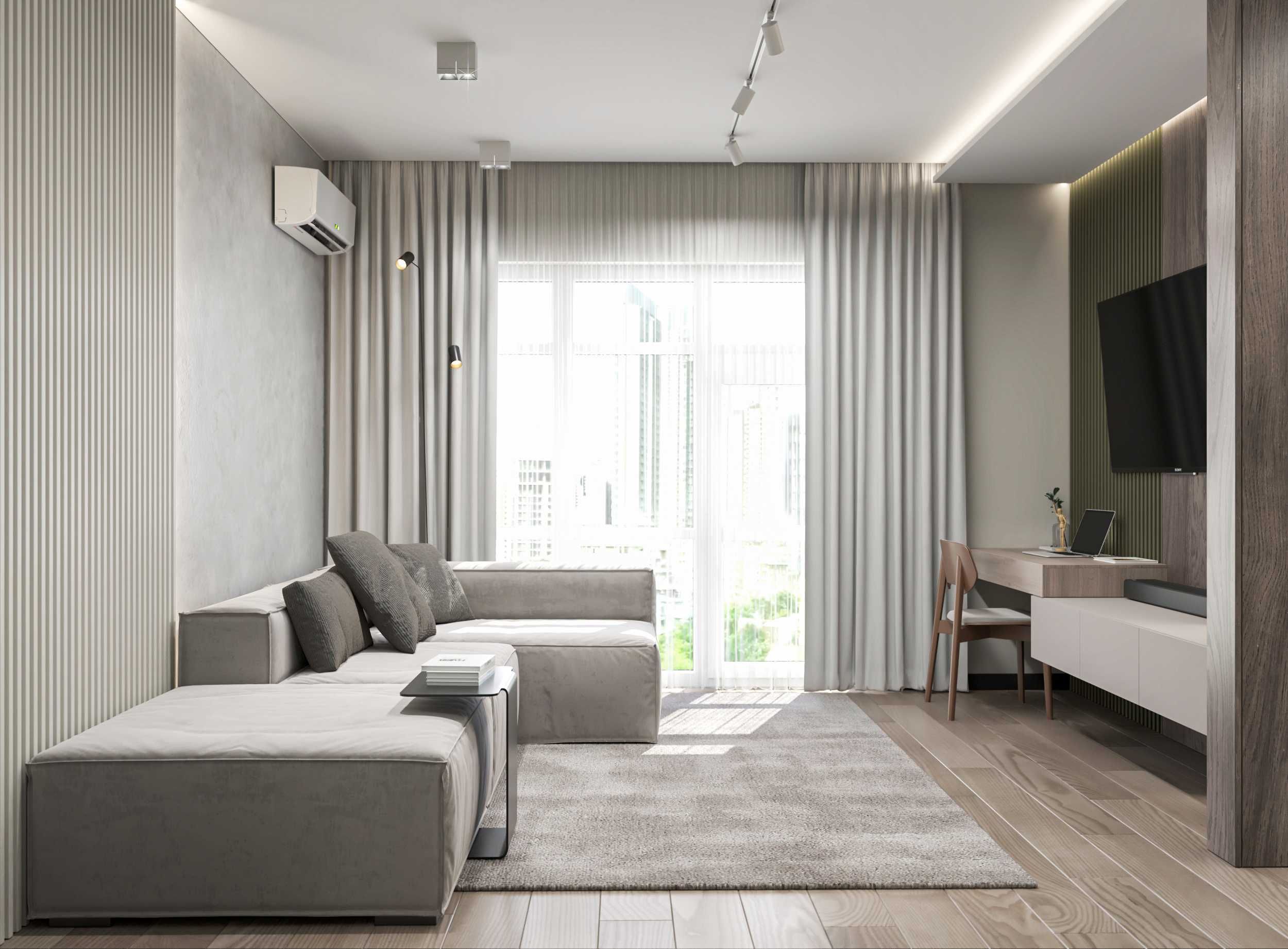 Modern apartment near city center with designer renovation