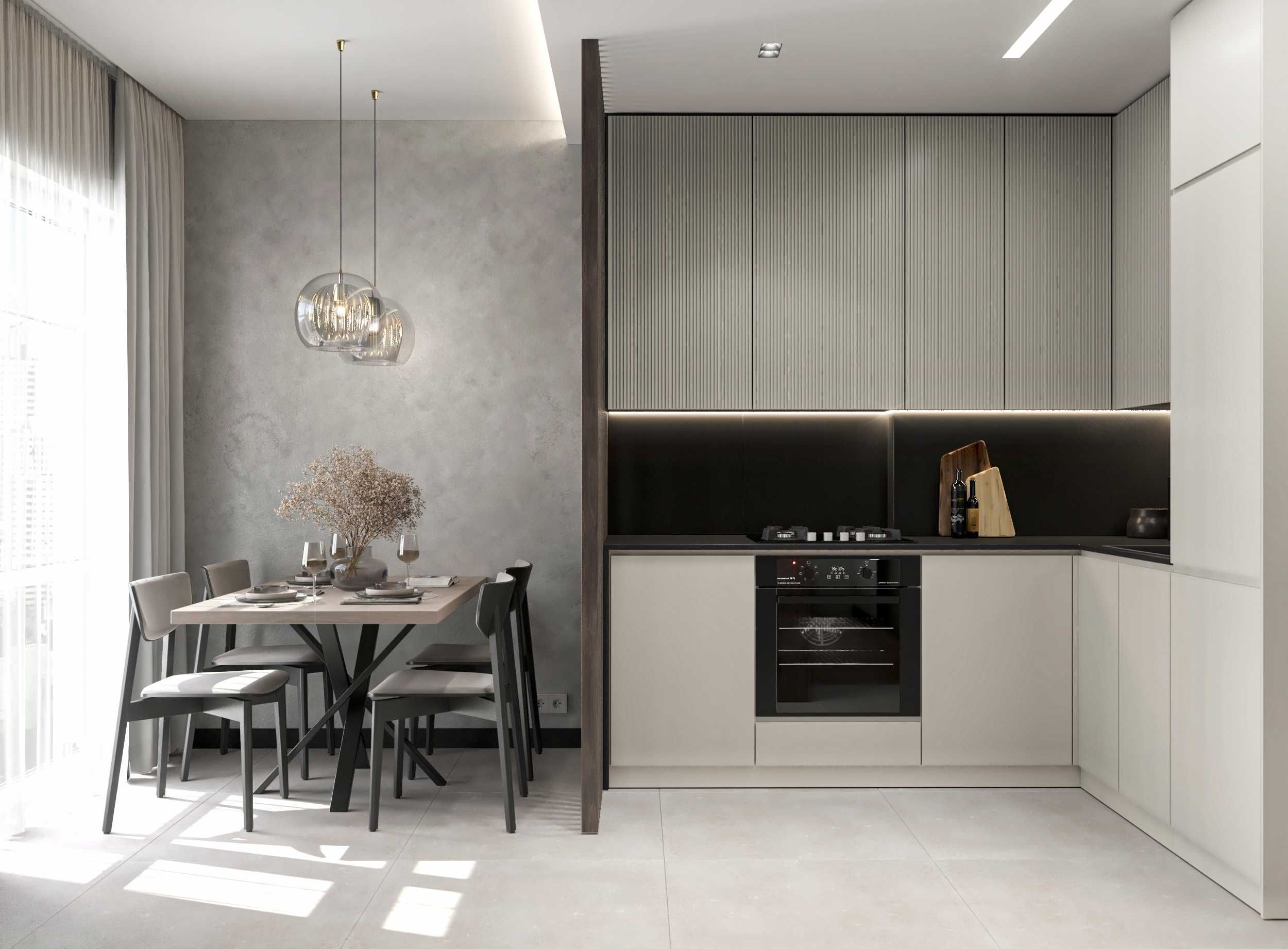 Modern apartment near city center with designer renovation