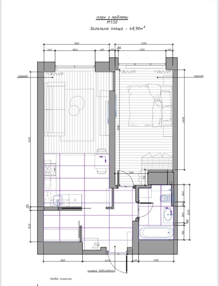 Spacious Euro-style Two-Room Apartment with City View
