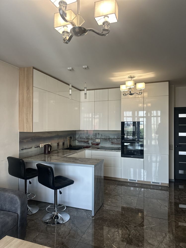 Two-room apartment in Parus Park complex with modern design and full furnishing