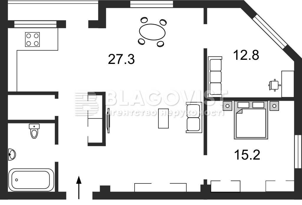 3-Room Apartment in City Center, Khreshchatyk 23, High-Quality French Provence Style