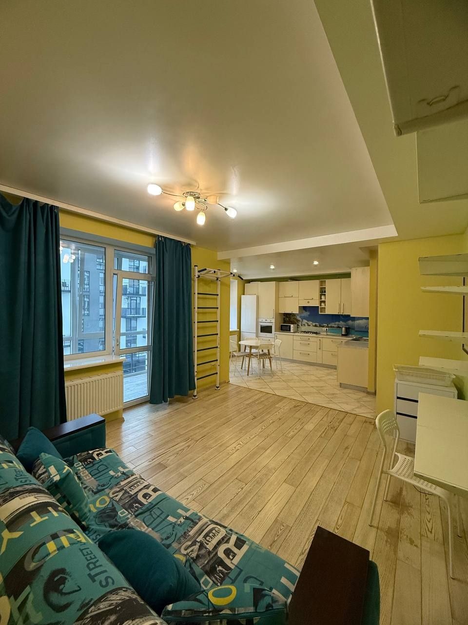 Spacious 1-bedroom apartment with studio kitchen near city center