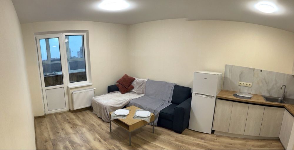 Spacious Studio Apartment near Teremky Metro with Separate Kitchen and Bedroom