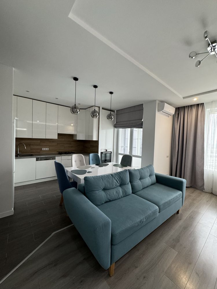 One-bedroom studio apartment with separate sleeping area