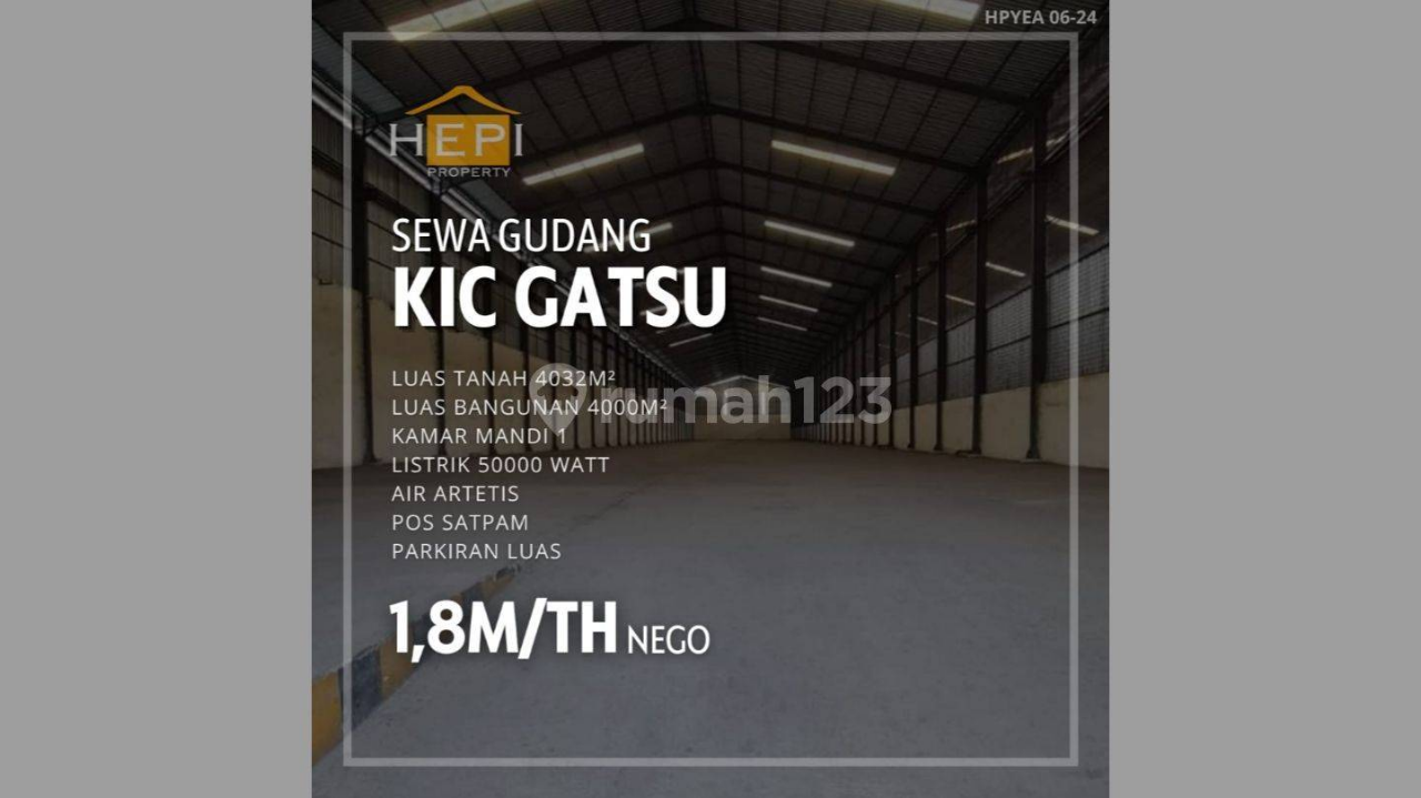 Large Warehouse for Rent in KIC Gatsu