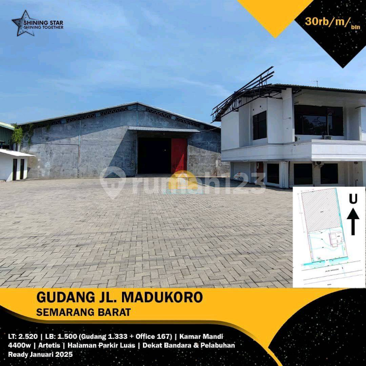 Spacious Warehouse with Strategic Location Near Airport