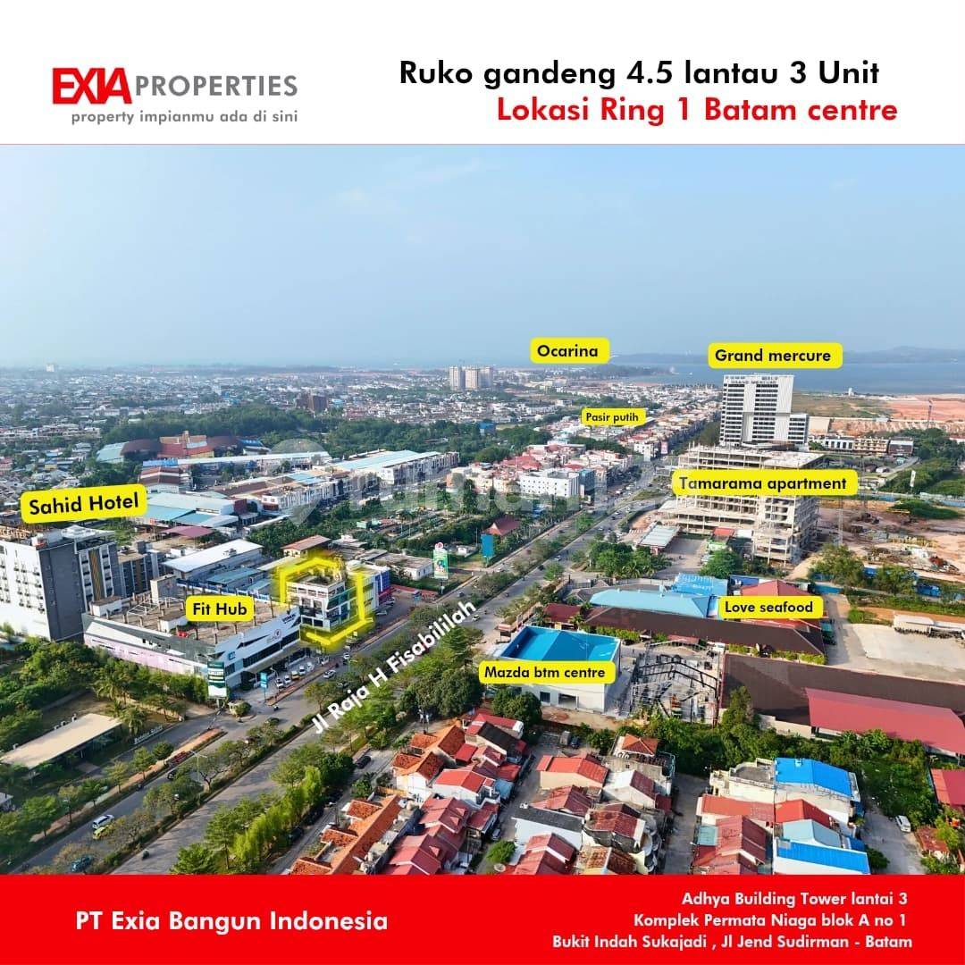 3 Connected Shop Houses, 4.5 Floors, Strategic Batam Centre Location